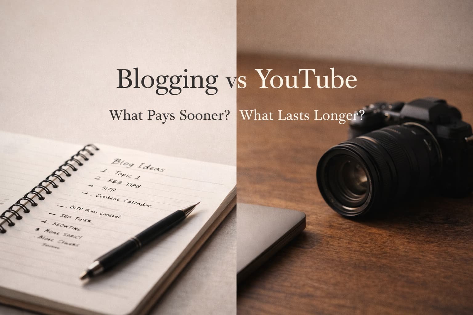 Blogging or YouTube for 9-to-5 Workers. What Pays Sooner, What Lasts Longer