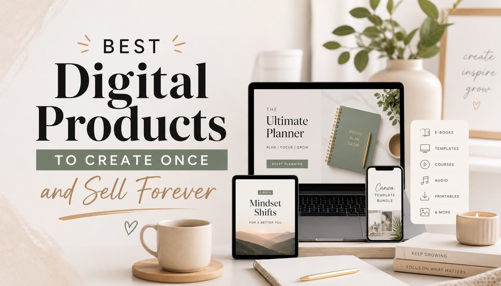 Best Digital Products to Create Once and Sell Forever