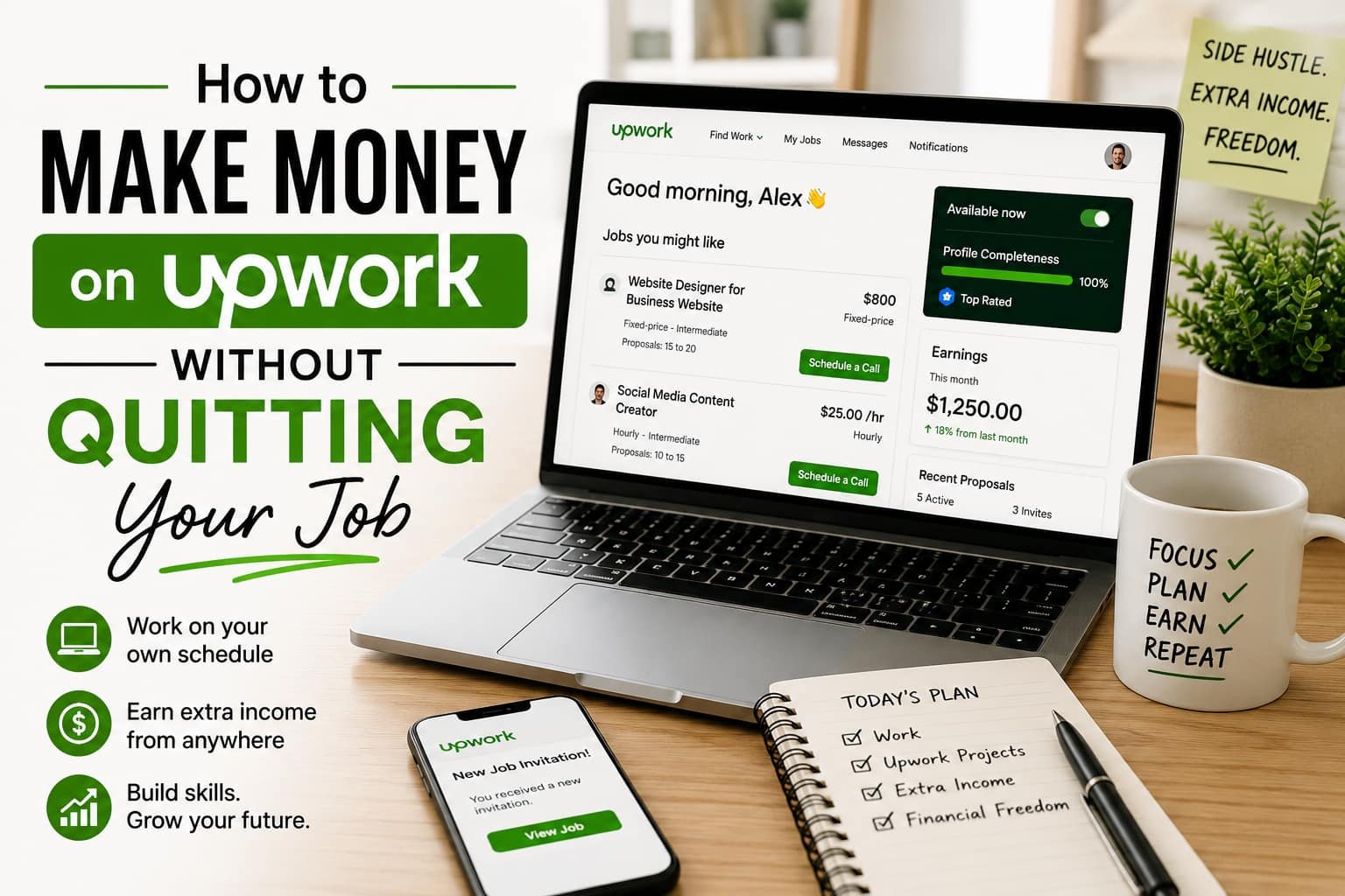 How to Make Money on Upwork Without Quitting Your Job